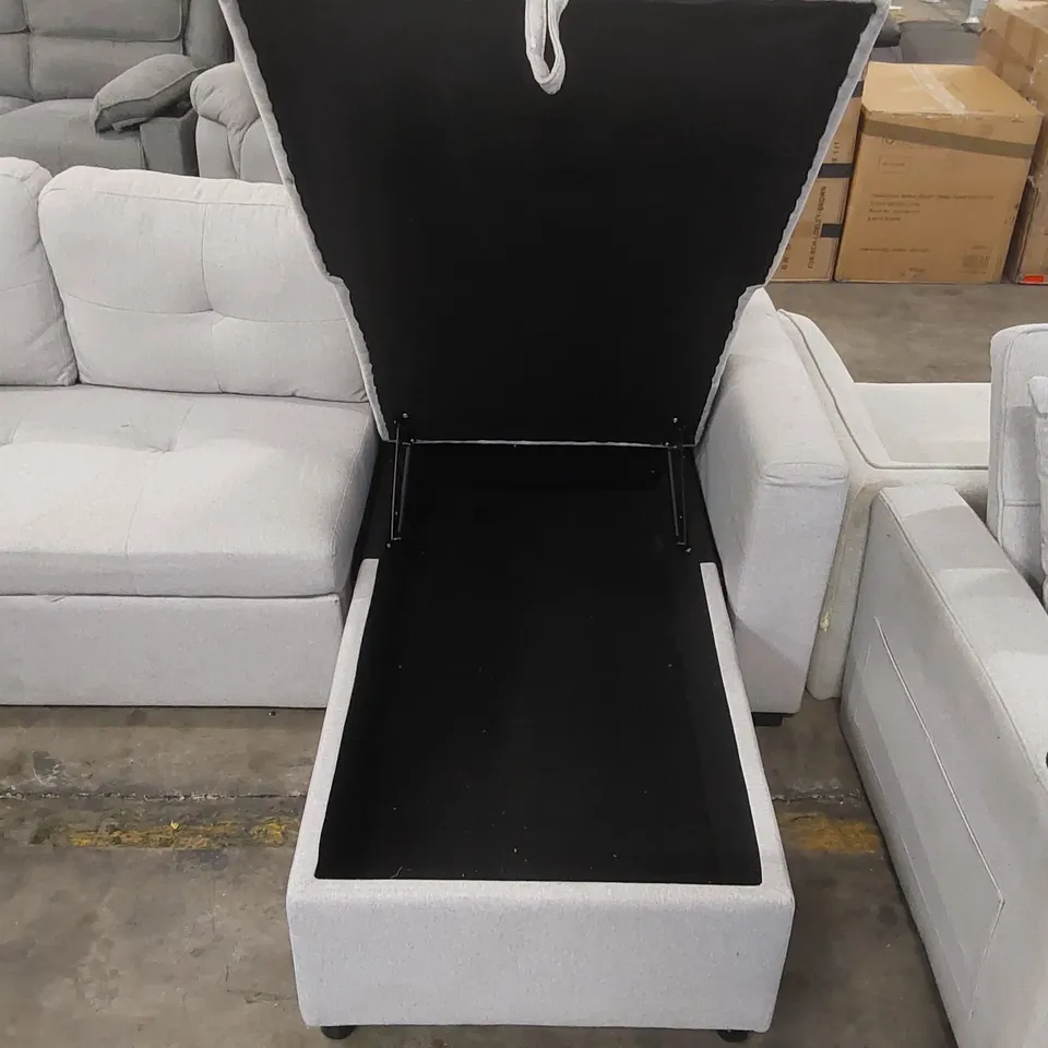 QUALITY DESIGNER FABRIC UPHOLSTERED CORNER SOFA BED WITH STORAGE 