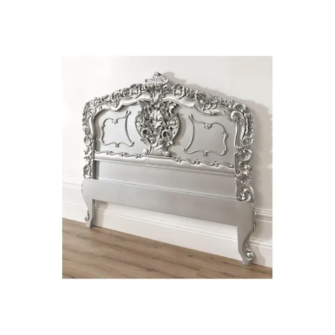 BRAND NEW BOXED HOMES DIRECT 365 SILVER ROCCO ANTIQUE FRENCH HEADBOARD KING (1 BOX)