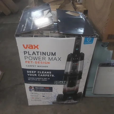 BOXED VAX PLATINUM POWER MAX PET-DESIGN CARPET WASHER 