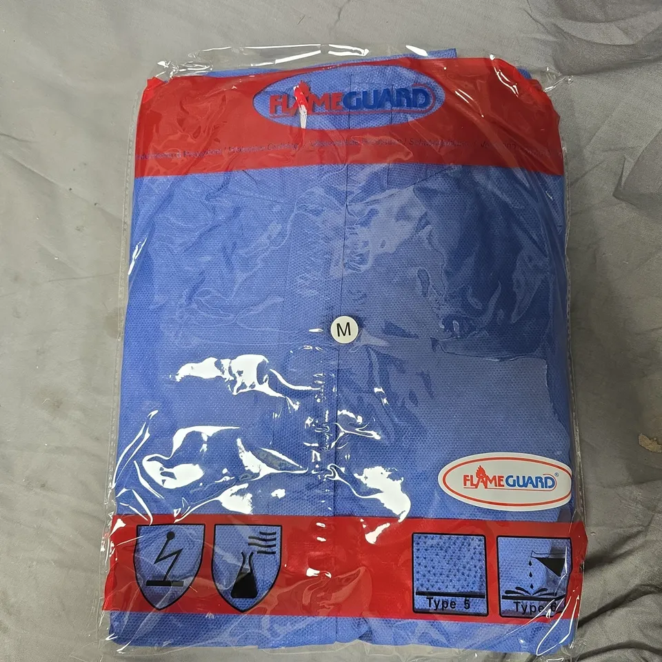 APPROXIMATELY 25 FLAMEGUARD COVERALLS IN BLUE - MEDIUM