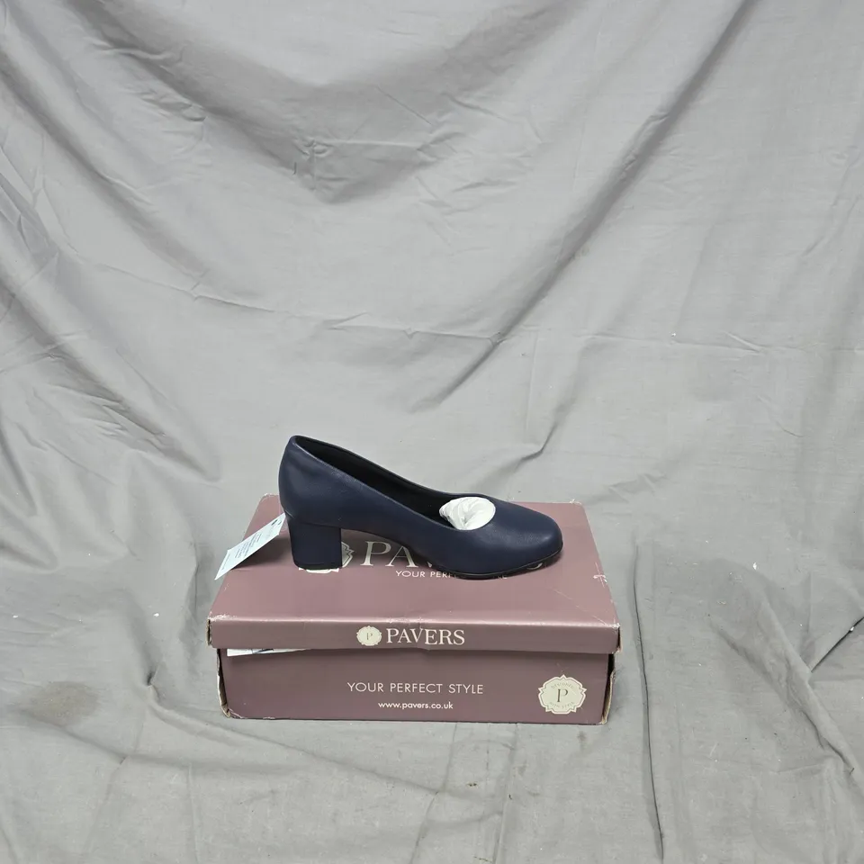 Pavers Navy Blue Leather High Heel Court Shoes – Boxed SIZE 2 