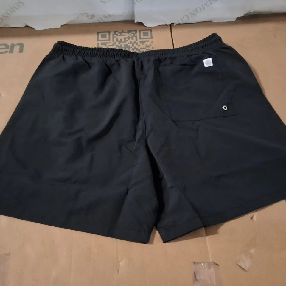 BOX CONTAINING APPROXIMATELY 9 MEN'S BRASS MONKEY BLACK SWIMMING SHORTS – XXL