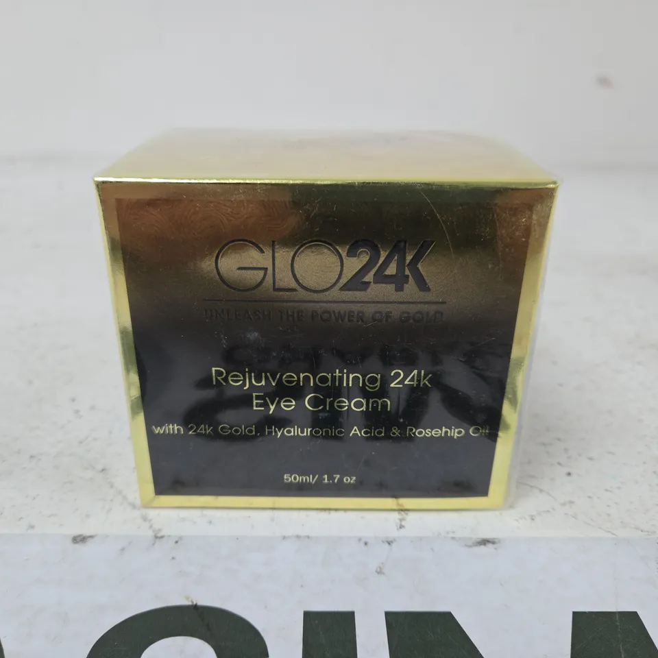 BOXED AND SEALED GLO24K REJUVENATING 24K EYE CREAM, 50ML