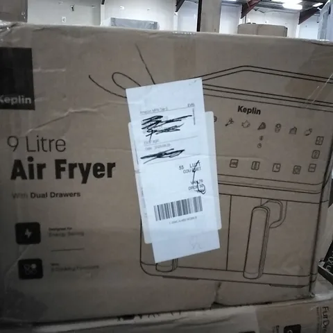 BOXED 9 LITRE AIR FRYER WITH DUAL DRAWERS