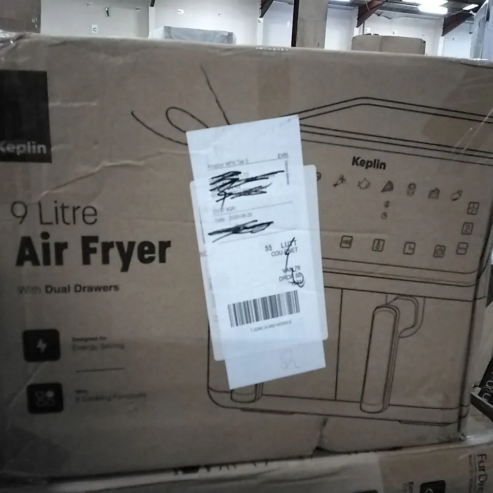 BOXED 9 LITRE AIR FRYER WITH DUAL DRAWERS