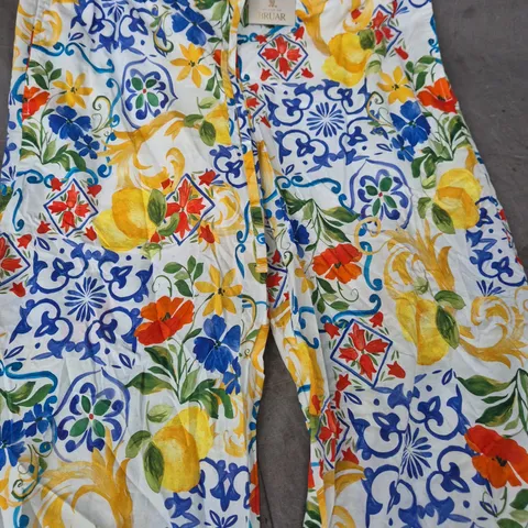 HOUSE OF BRUAR WOMEN'S TILE PRINT TROUSERS – UK 12