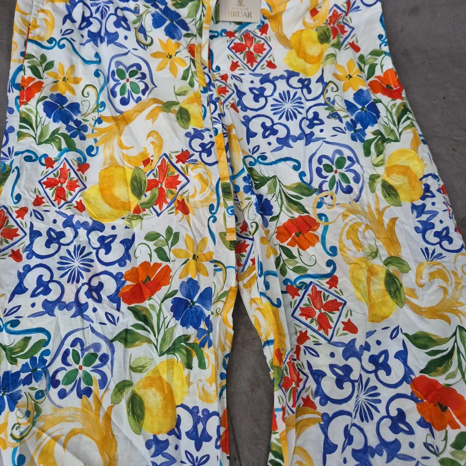 HOUSE OF BRUAR WOMEN'S TILE PRINT TROUSERS – UK 12