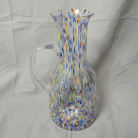 ZARA HOME HAND-BLOWN MURANO-STYLE GLASS VASE WITH MULTICOLOURED SPECKLED PATTERN