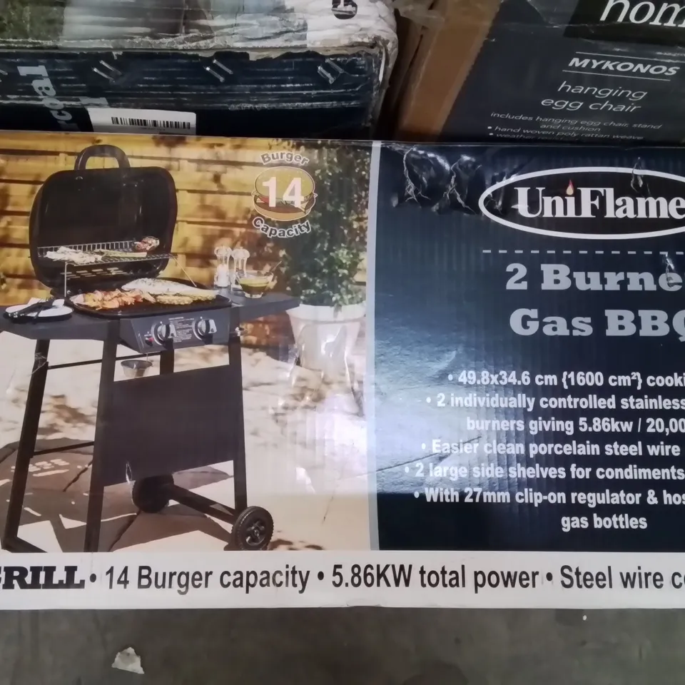 BOXED UNIFLAME 2 BURNER GAS BBQ