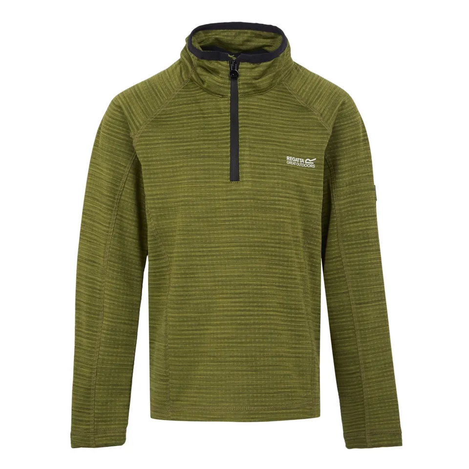 BRAND NEW REGATTA KIDS' BERLEY HALF ZIP FLEECE IN NEPHRITE GREEN/BLACK SIZE UK 11-12 YEARS