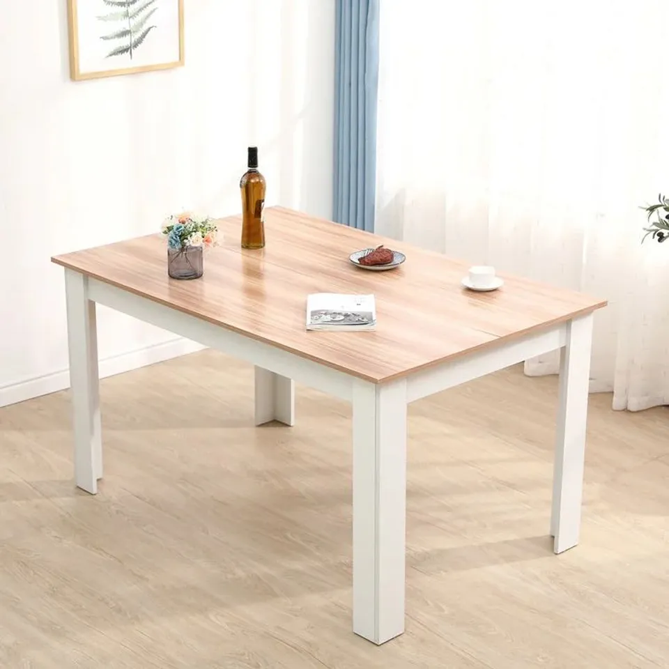 BOXED MODERN SOLID WOODEN DINING TABLE PINE OAK & WHITE KITCHEN HOME (1 BOX)