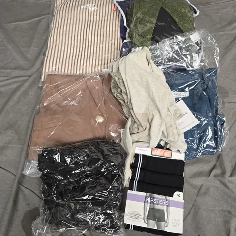 APPROXIMATELY 35 ASSORTED CLOTHING ITEMS IN VARIOUS SIZES, STYLES & COLOURS TO INCLUDE BOXERS, TOPS, DRESS, ETC - COLLECTION ONLY
