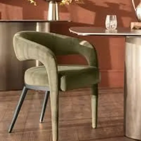 BOXED DANETTI RHETT OLIVE GREEN FABRIC DINING CHAIR