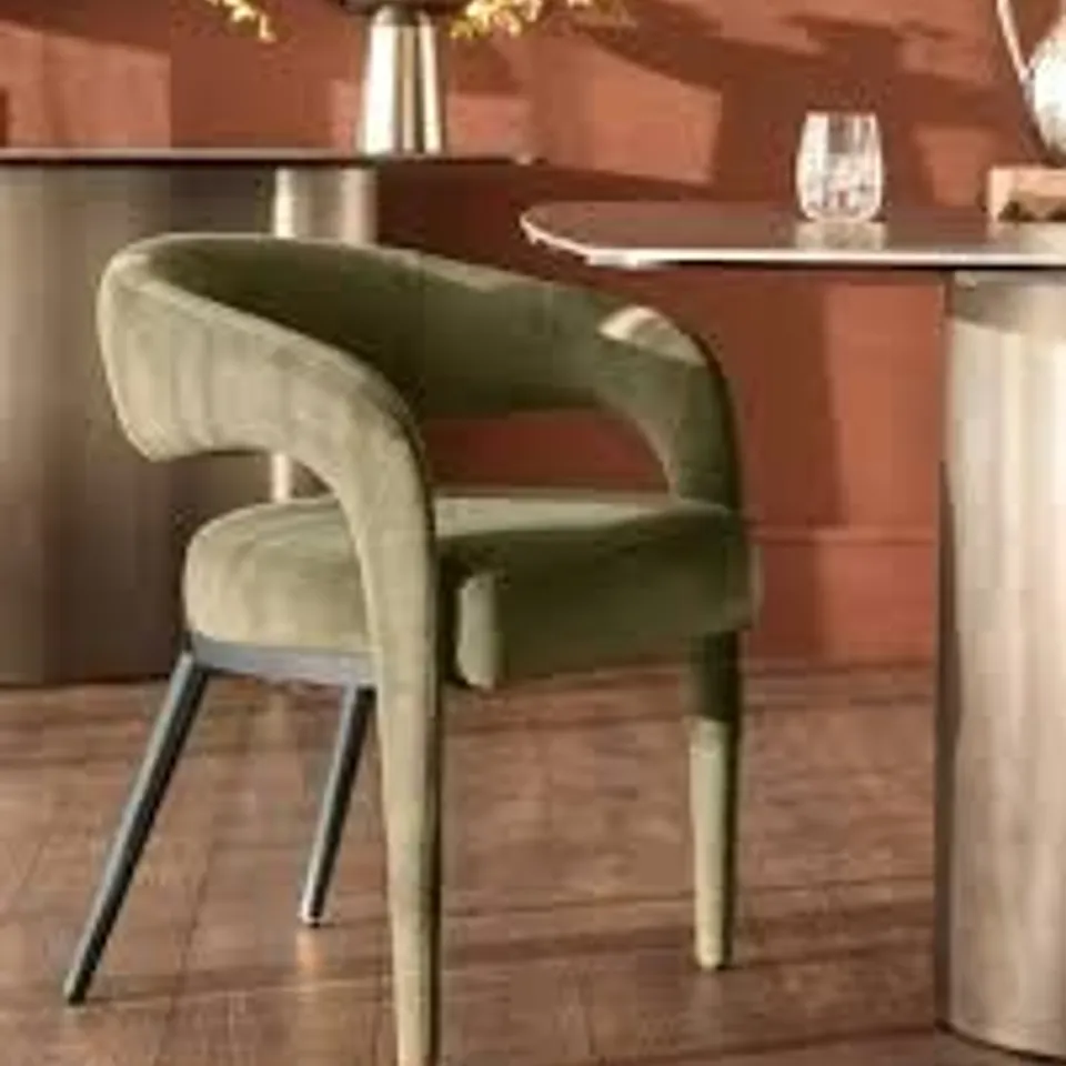 BOXED DANETTI RHETT OLIVE GREEN FABRIC DINING CHAIR