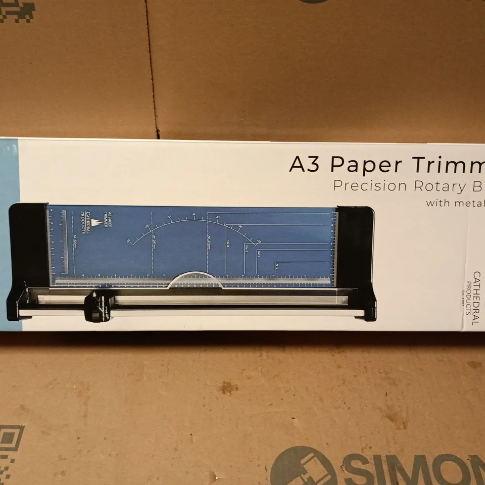 CATHEDRAL PRODUCTS A3 PAPER TRIMMER – PRECISION ROTARY BLADE WITH METAL BASE