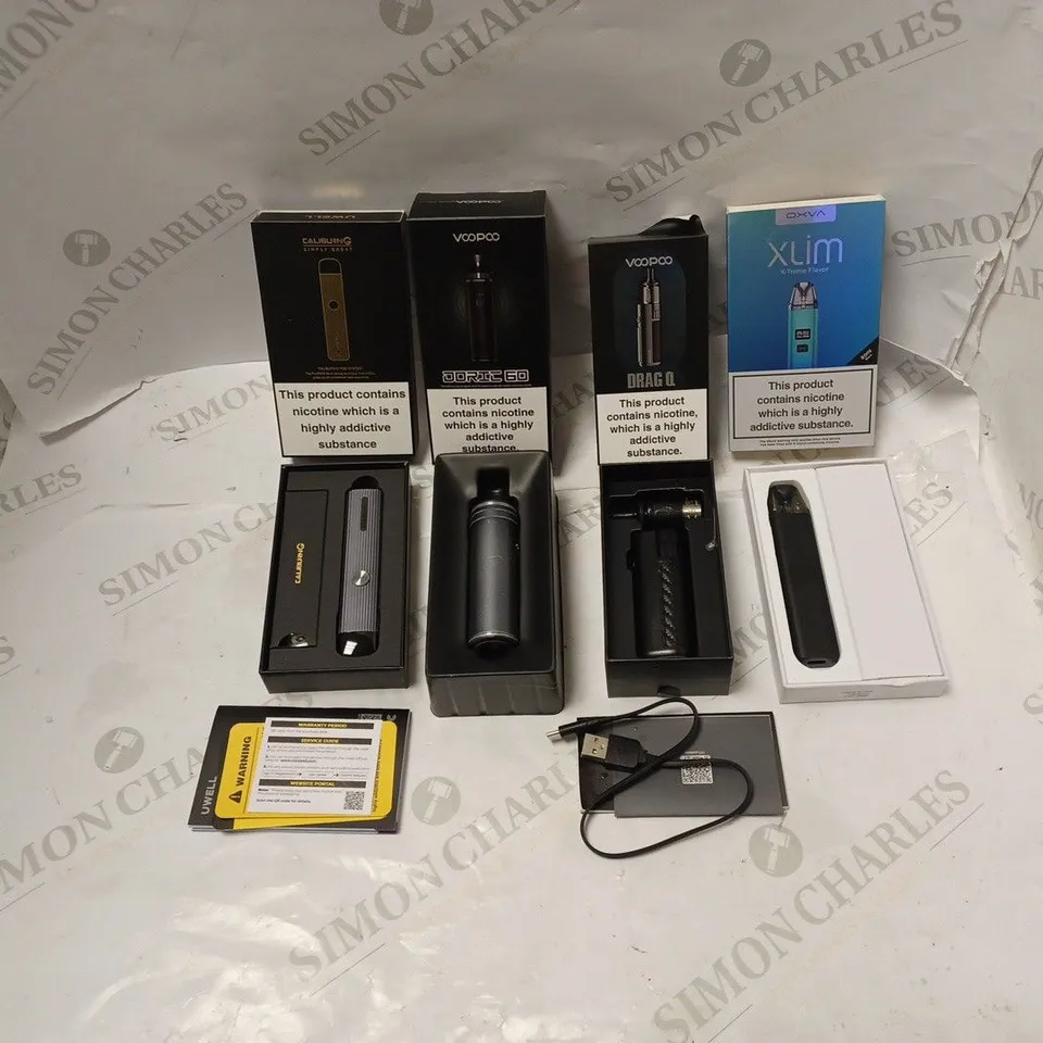 BOXED VAPE KITS INCLUDING VOOPOO DORIC 60 AND DRAG Q. CALINBURN G POD AND OXVA XLIM X-TREME FLAVOR