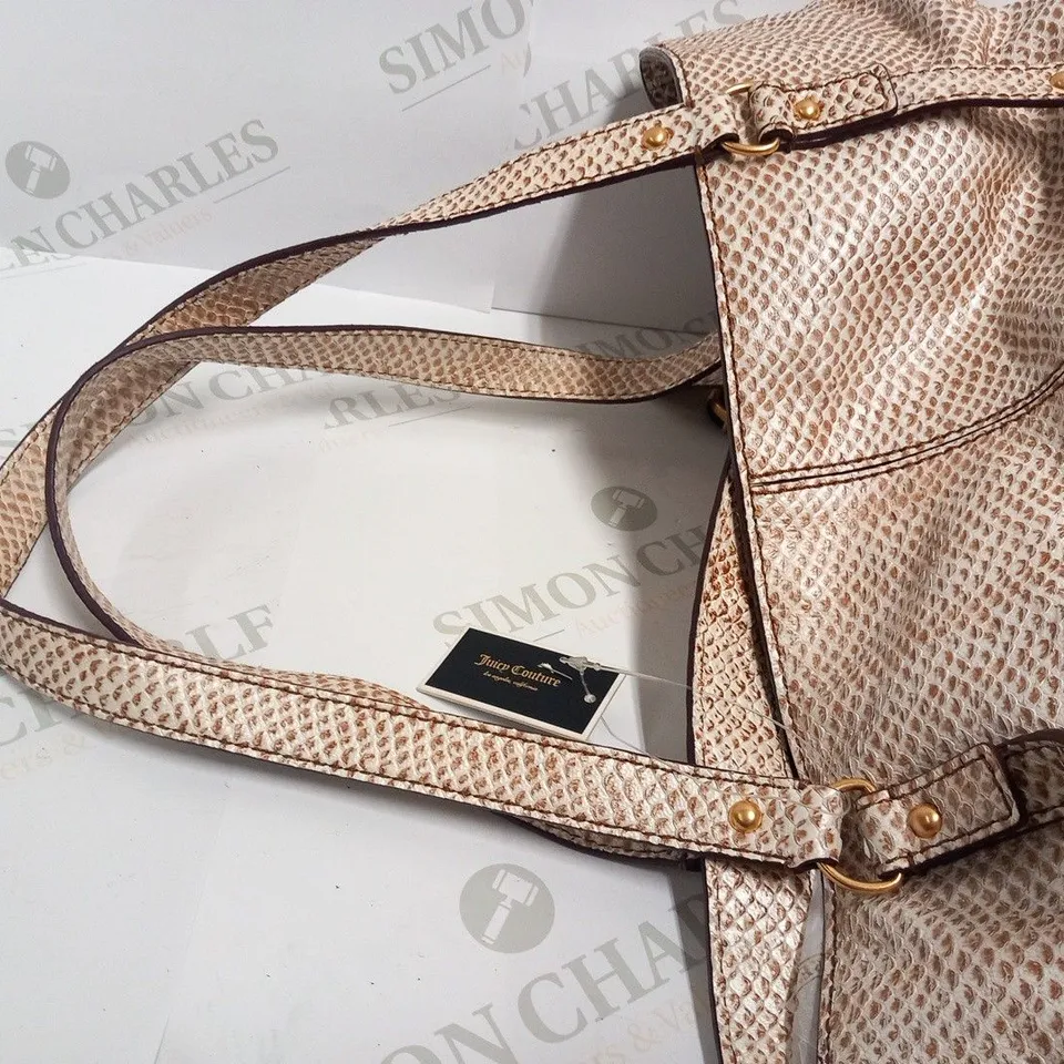 JUICY COUTURE PAIGE SLIM TOTE NATURAL SNAKE BAG