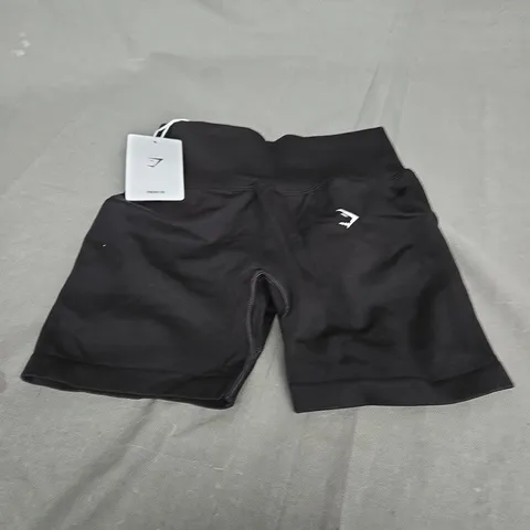 GYMSHARK LIFT CONTOUR SEAMLESS SHORTS IN BLACK - SMALL