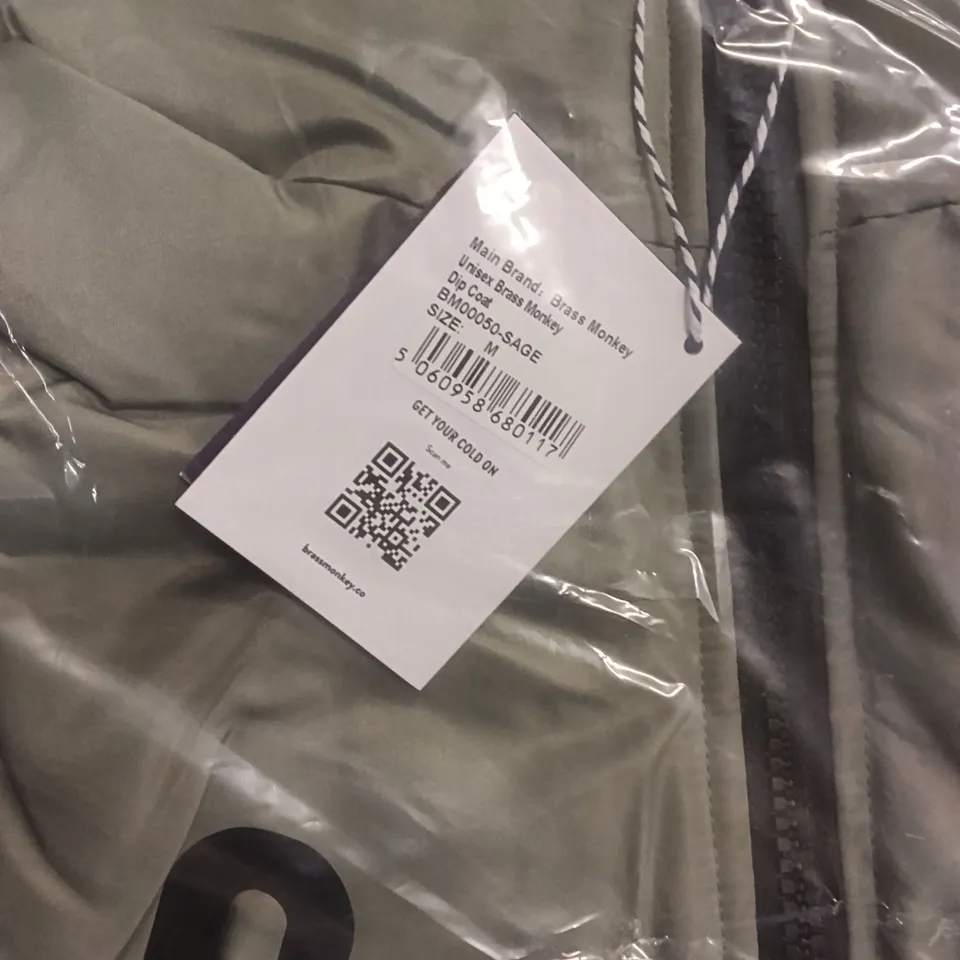 BRANS NEW BRASS MONKEY COAT - SAGE SIZE MEDIUM 