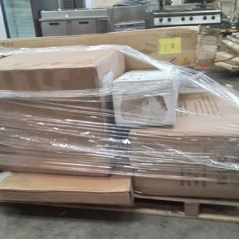 PALLET OF ASSORTED HOUSEHOLD GOODS AND PRODUCTS TO INCLUDE;GYM BENCH,ARMCHAIRS,BED