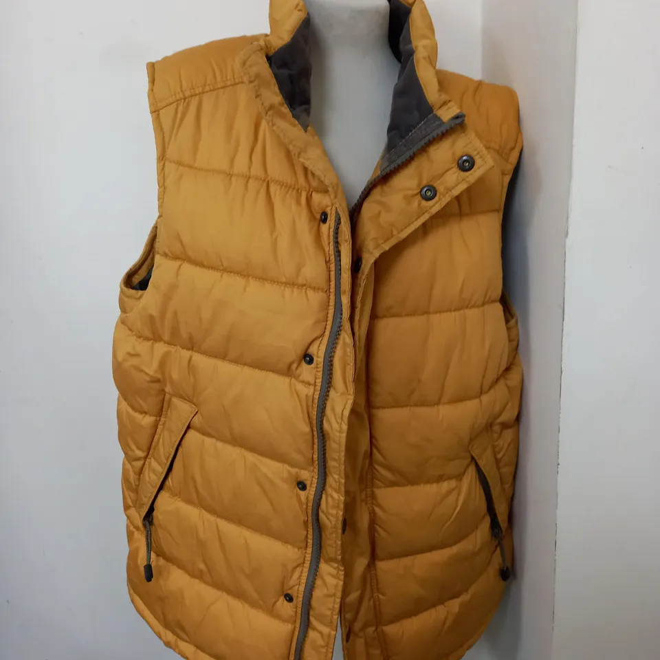 FAT FACE MUSTARD PADDED GILET SIZE L