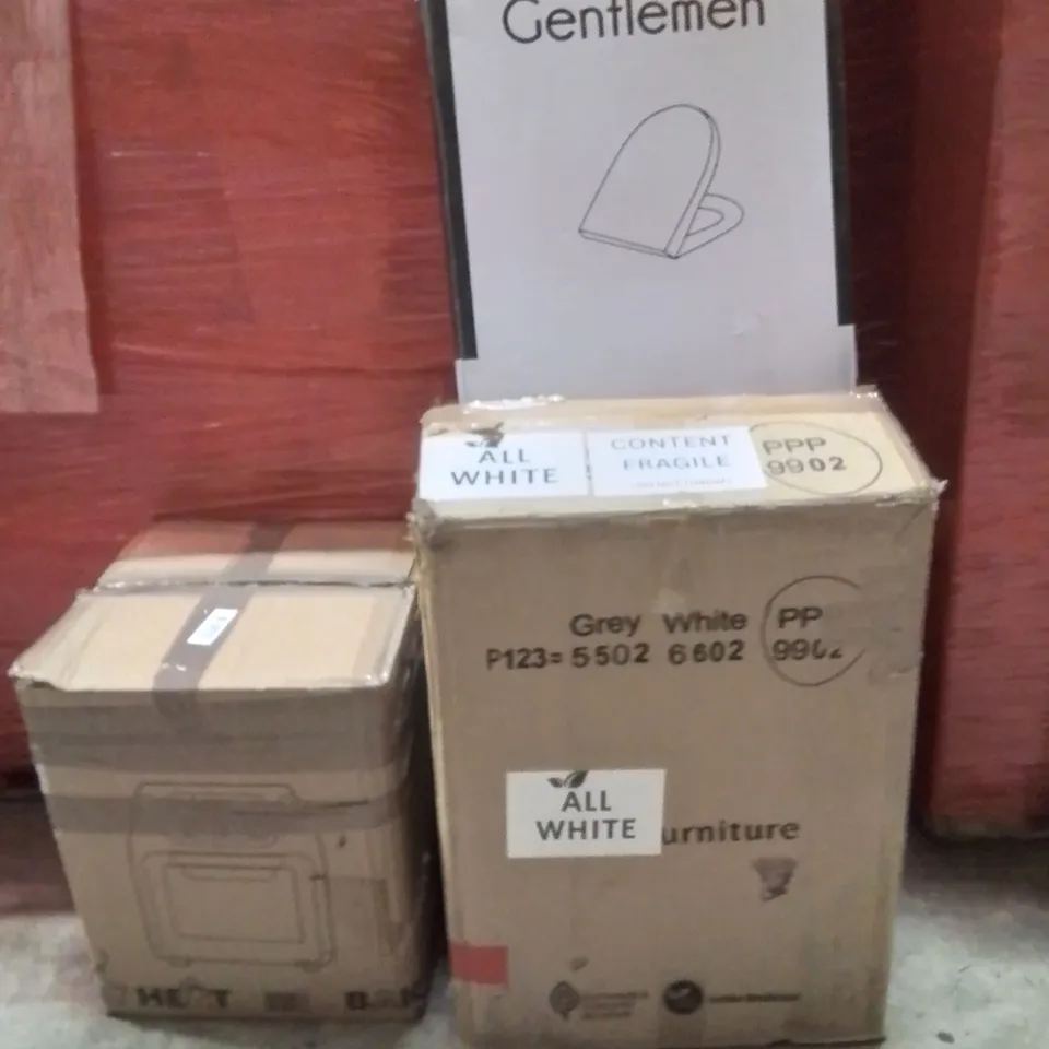 PALLET OF ASSORTED HOUSEHOLD GOODS AND PRODUCTS TO INCLUDE;AIR FRYER,BEDSIDE NIGHTSTAND,TOILET SEAT 