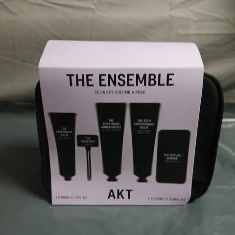 AKT THE ENSEMBLE COLUMBIA ROAD GIFT SET – DEODORANT BALM, BODY WASH CONCENTRATE & BODY CONDITIONING BALM (60ML + 2X100ML)