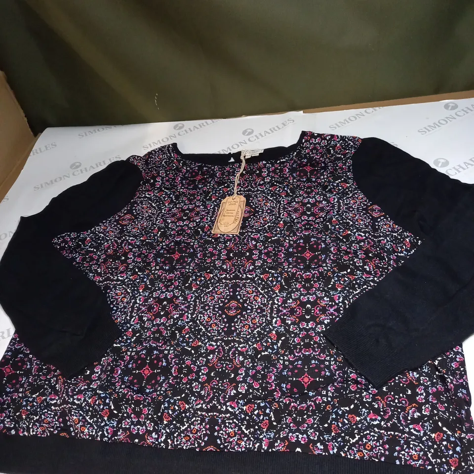 FATFACE DAVNA KNIT WOVEN JUMPER SIZE 24