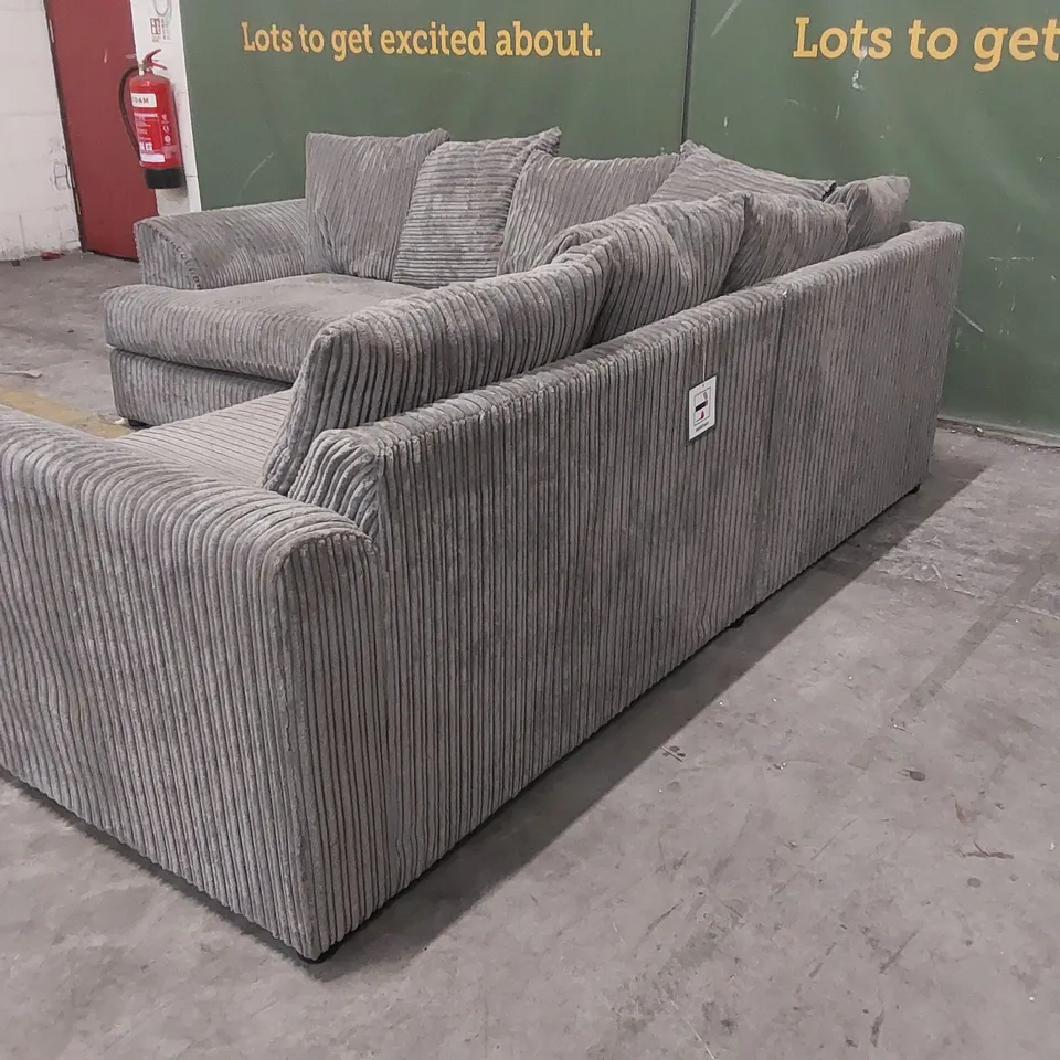 QUALITY DESIGNER GREY UPHOLSTERED CORNER SOFA