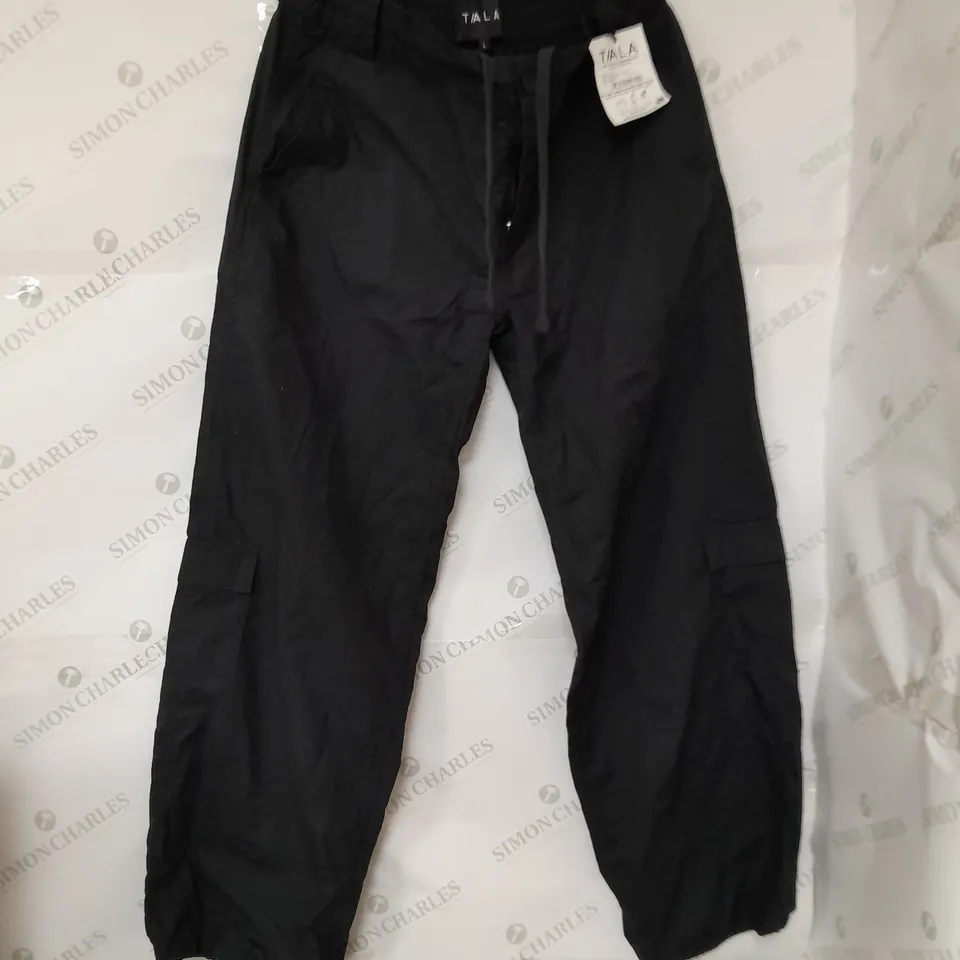 TALA WOVEN CARGO TROUSERS IN BLACK SIZE L
