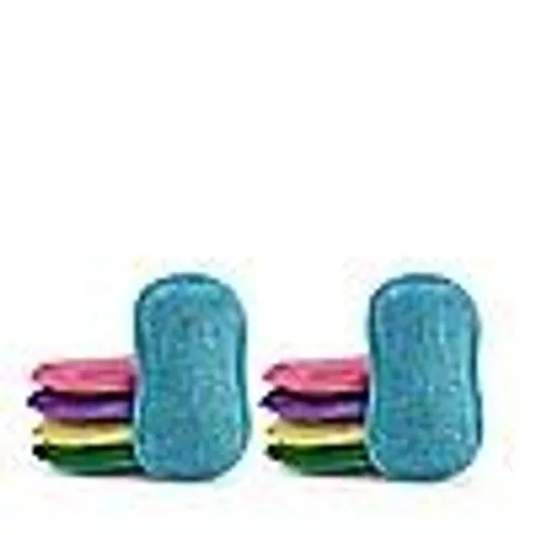 JML SET OF 10 SOOPA SCRUBBER DUAL SIDED SPONGE