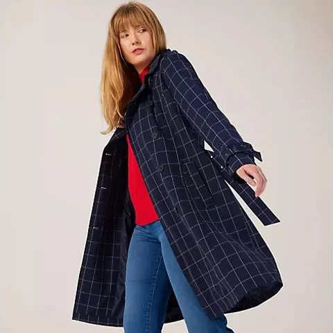 CENTIGRADE CHECKED TRENCH COAT BLACK/RUST XXXL