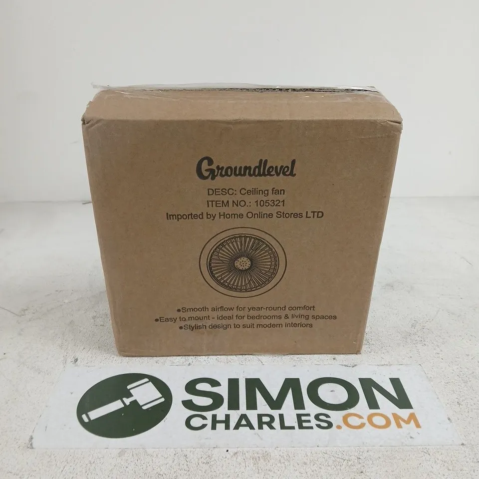 BOXED GROUNDLEVEL CEILING FAN IN WHITE 