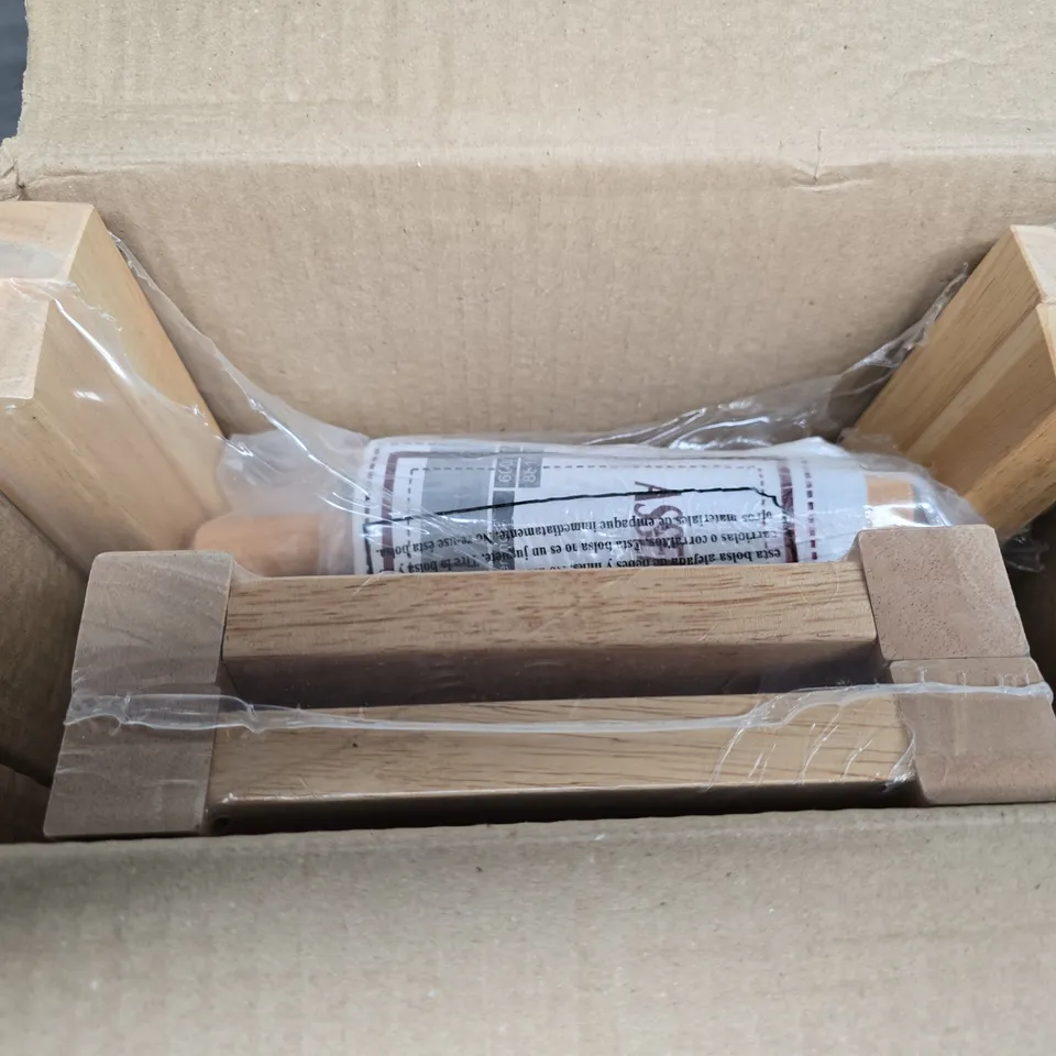 BOXED HOME PAIR OF SOLID WOOD KITCHEN STOOLS