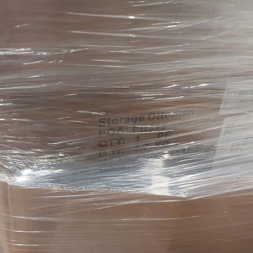 PALLET CONTAINING A VERY LARGE QUANTITY OF BOXED STOOLS, STORAGE OTTOMANS ECT