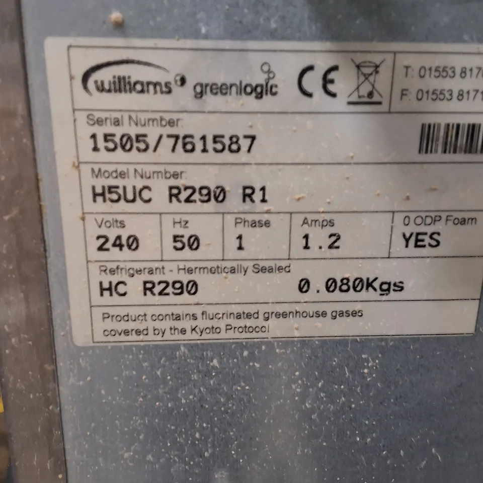 WILLIAMS H5UC R290 R1 UNDERCOUNTER COMMERCIAL FRIDGE
