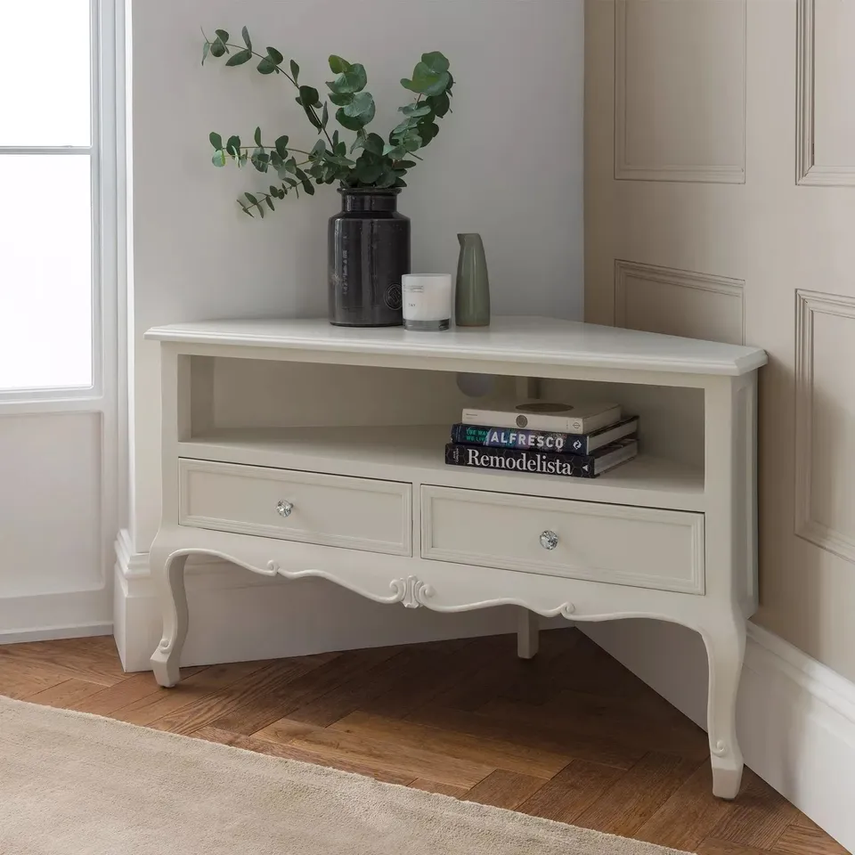 BRAND NEW HOMESDIRECT365 ANTIQUE FRENCH STYLE CORNER TV CABINET