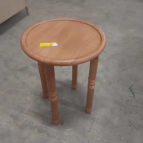 PIERRE SOLID WOOD ROUND TRAY TOP END TABLE
