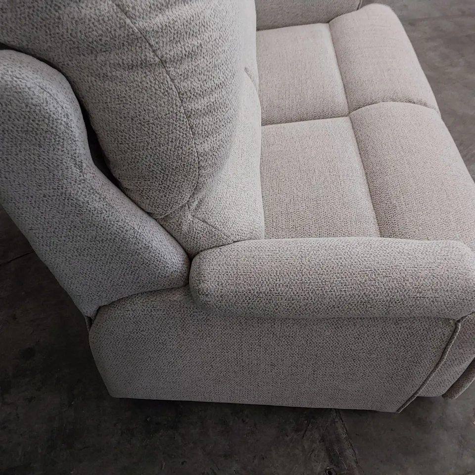 QUALITY BRITISH DESIGNER G PLAN NEWMARKET TWO SEATER SOFA SPECKLE FAWN FABRIC 