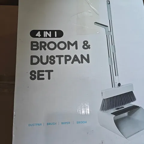 BOXED 4 IN 1 BROOM & DUSTPAN SET 