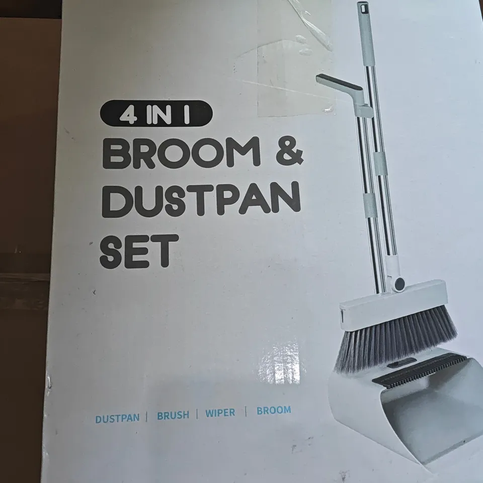 BOXED 4 IN 1 BROOM & DUSTPAN SET 