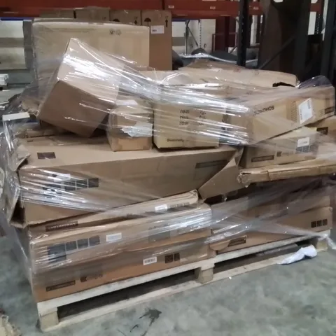 PALLET OF ASSORTED HOUSEHOLD GOODS AND PRODUCTS TO INCLUDE;FULL LENGTH MIRROR,SHOE RACK,MAILBOX