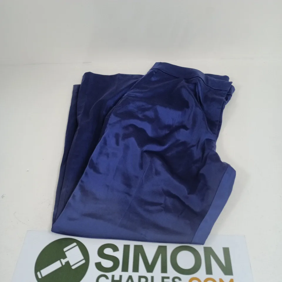 KALEIDOSCOPE BLUE SATIN TROUSERS, UK 16 (EU 44)