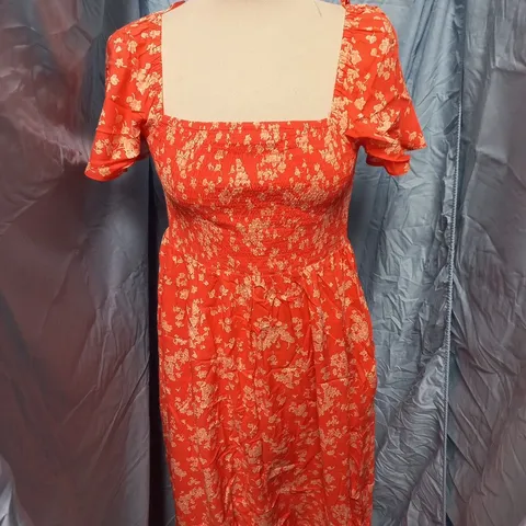 NOBODYS CHILD BELLA MIDI DRESS – RED FLORAL, UK 12