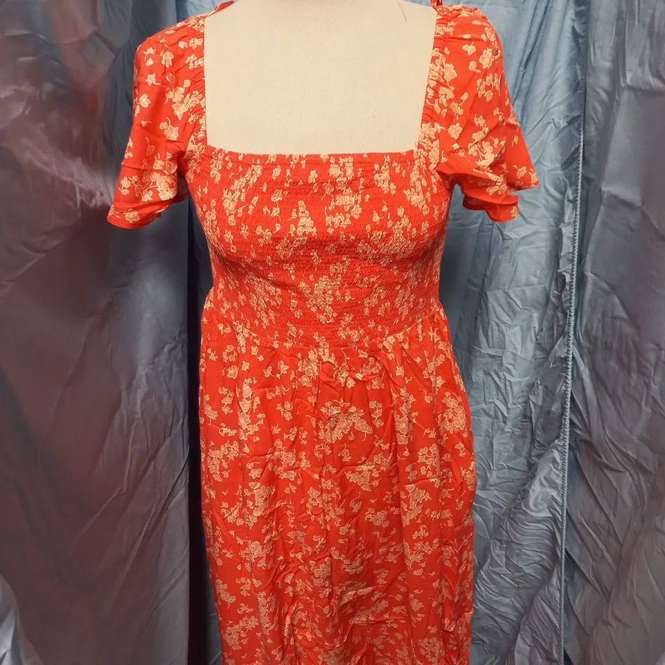 NOBODYS CHILD BELLA MIDI DRESS – RED FLORAL, UK 12