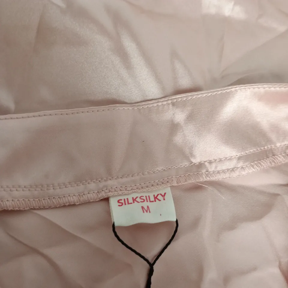 SILKSILKY WOMEN'S PINK SATIN DRESS, SIZE M