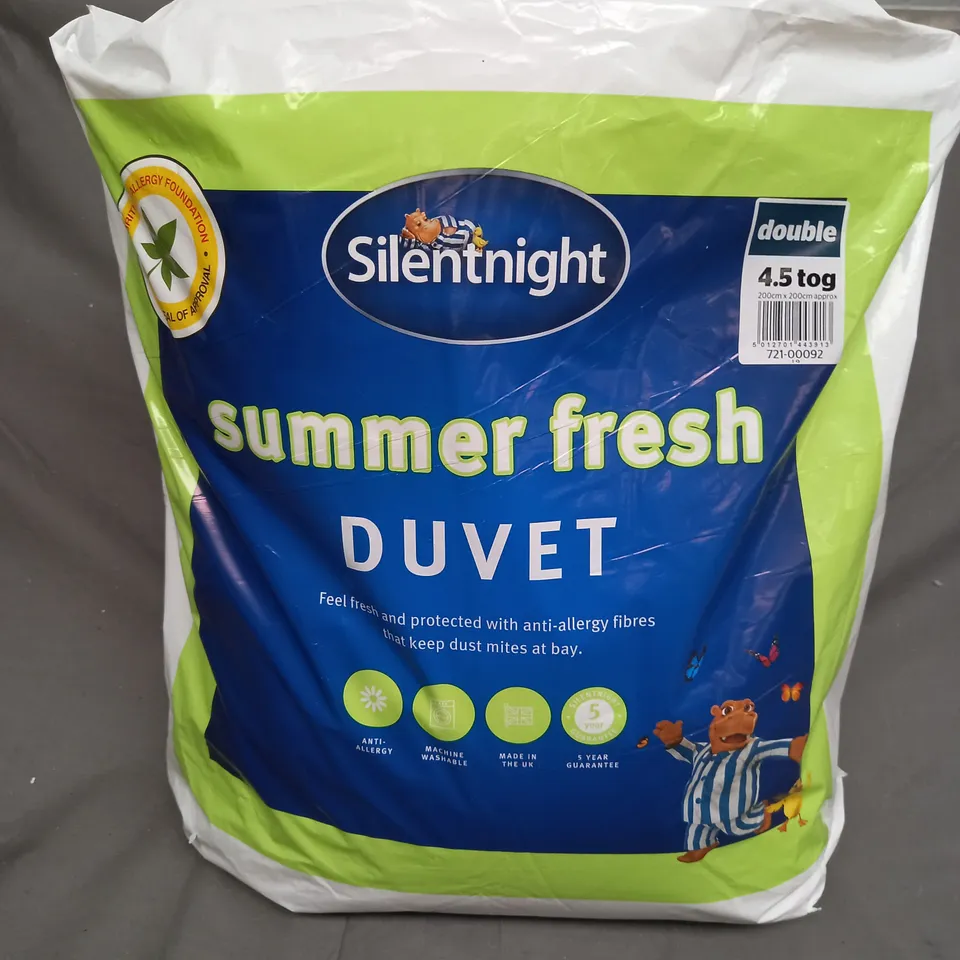 SILENTNIGHT SUMMER FRESH DOUBLE 4.5 TOG DUVET
