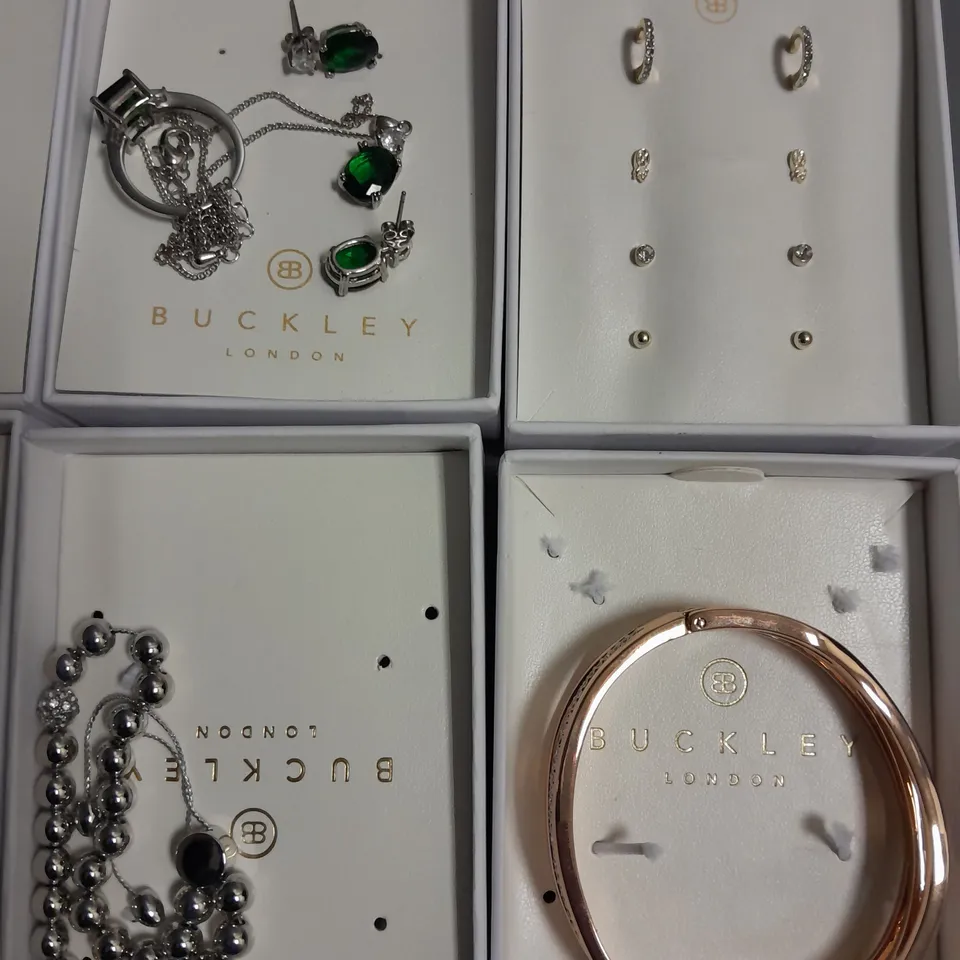 LOT OF 8 ASSORTED BOXED BUCKLEY LONDON JEWELLERY ITEMS