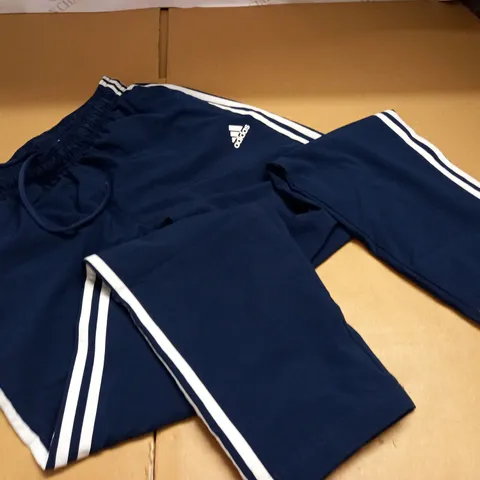 ADIDAS NAVY TRACKPANTS - SIZE UNSPECIFIED