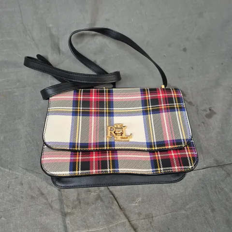 RALPH LAUREN RL PLAID SHOULDER BAG